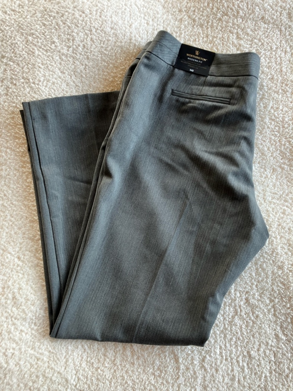 Worthington Modern Fit Herringbone Dress Pants in Gray